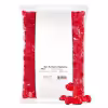 5 lb pack of Albanese World's Best Berry Red Gummi Raspberries, showcasing vibrant red raspberry-shaped gummies in a large, resealable bag.