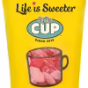 1 lb bag of By The Cup Sour Pucker-up Gummy Lips in assorted flavors, including cherry red, pink watermelon, and strawberry with resealable bag
