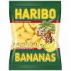 120g pack of Haribo BANANA flavored gummy candies, imported from France, featuring a vibrant green bag with monkey illustration.