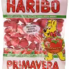 Pack of Haribo Primavera Strawberry Gummy Candy, 200g Bags - Delicious foam sugar gummies with fresh strawberry flavor, imported from Germany.