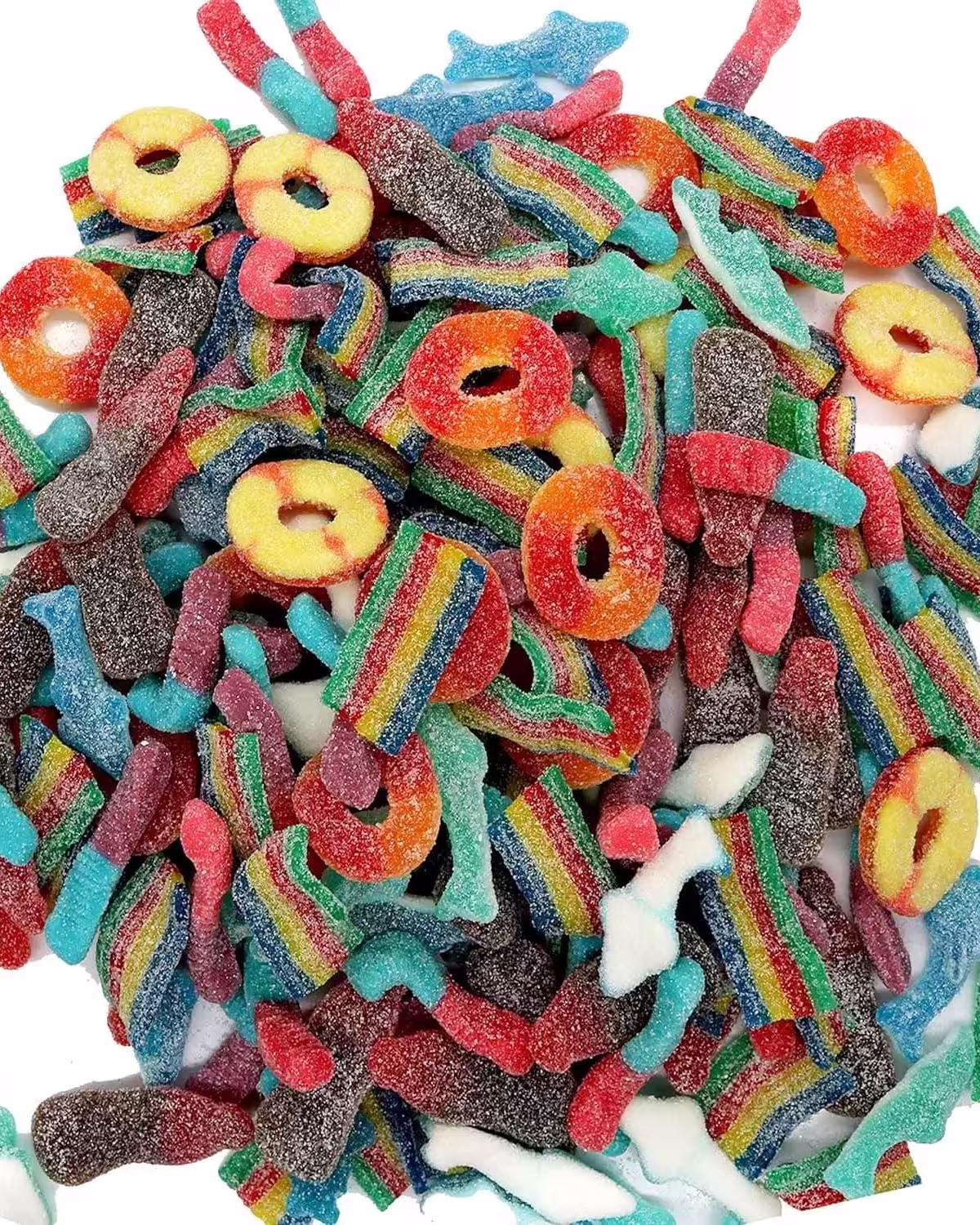 Pack of Smarty Stop Assorted Sour Mix Gummies – 2-pound bag of colorful, tangy sour gummy candies in various shapes and flavors.