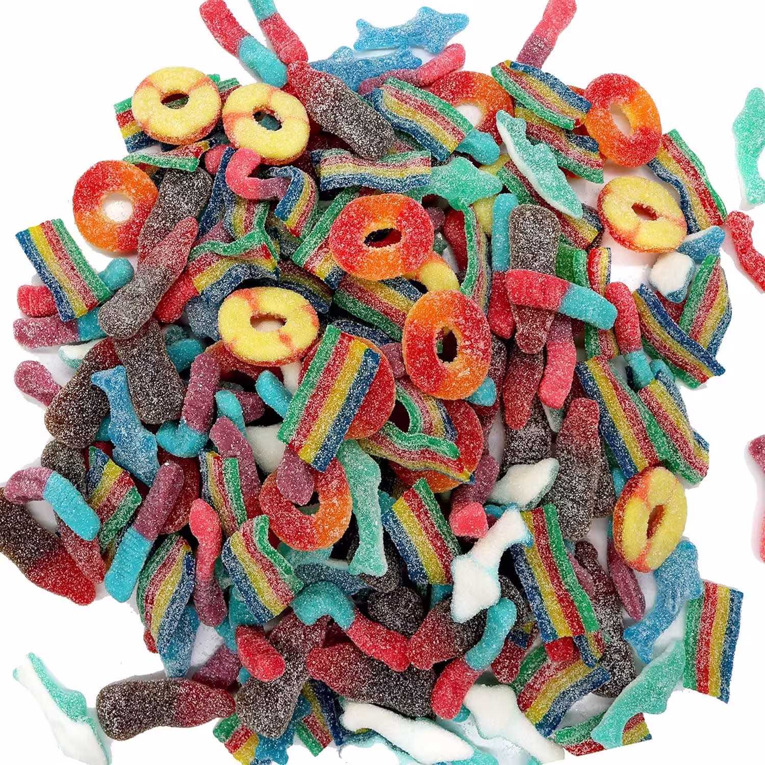 Pack of Smarty Stop Assorted Sour Mix Gummies – 2-pound bag of colorful, tangy sour gummy candies in various shapes and flavors.