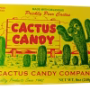 Box of Cactus Candy Company's 1/2 LB Arizona Prickly Pear Cactus Candy featuring vibrant pink candies with sugar dusting, set against a colorful Southwest-themed packaging