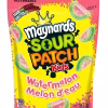 Resealable 355g pouch of Maynards Sour Patch Kids Watermelon Candy with soft, sweet, and chewy gummy pieces.