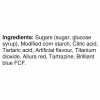 Ingredient list on a bag of Maynards Sour Patch Kids Watermelon Gummy Candy.