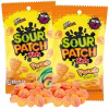 Two 8.07 oz bags of SOUR PATCH KIDS Peach Flavored Gummy Candies with sweet and peachy flavor