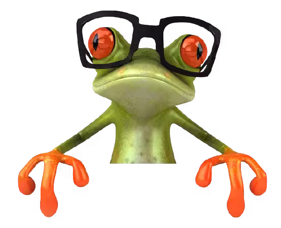 3D Green Gummy Frog wearing black glasses